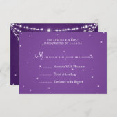 Elégant Mariage RSVP Sparkling Chaîne pourpre (Devant / Derrière)