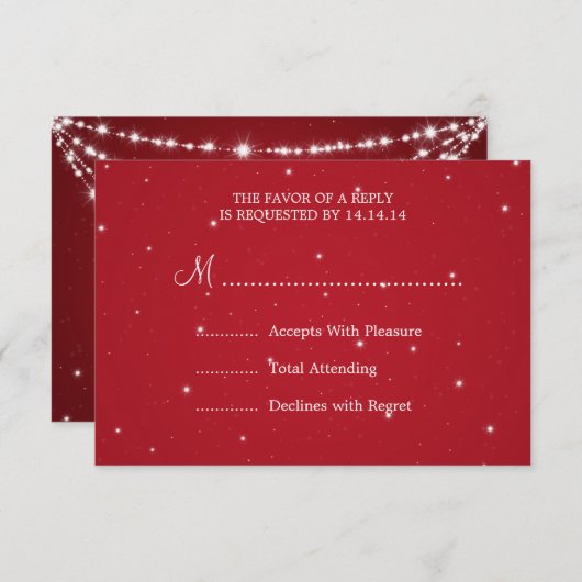 Élégant mariage RSVP Sparkling Chaîne rouge (Devant / Derrière)