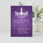 Elégant Mariage RSVP Sparkling Chandelier violet (Debout devant)
