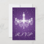 Elégant Mariage RSVP Sparkling Chandelier violet (Dos)