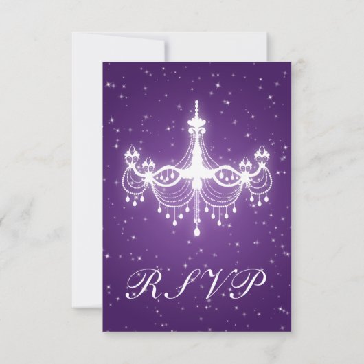 Elégant Mariage RSVP Sparkling Chandelier violet (Dos)