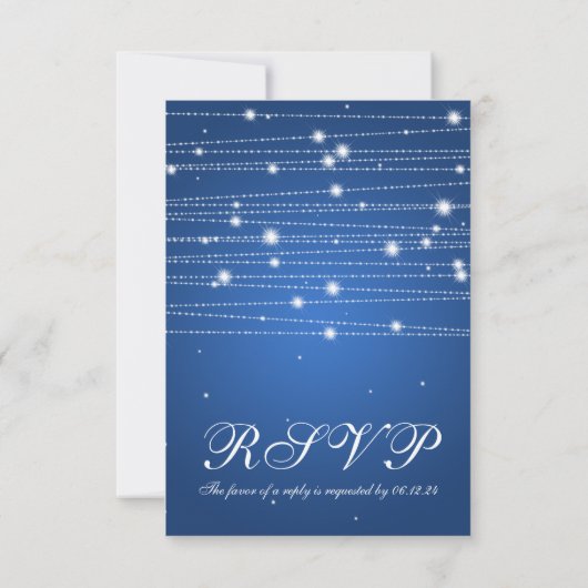 Elégant Mariage RSVP Sparkling Lines Sapphire Blue (Dos)