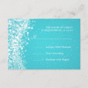Elégant mariage RSVP Sparkling Vague Bleu