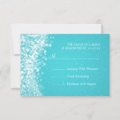 Elégant mariage RSVP Sparkling Vague Bleu (Devant)
