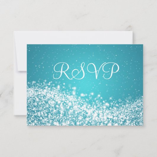 Elégant mariage RSVP Sparkling Vague Bleu (Dos)
