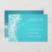 Elégant mariage RSVP Sparkling Vague Bleu (Devant / Derrière)