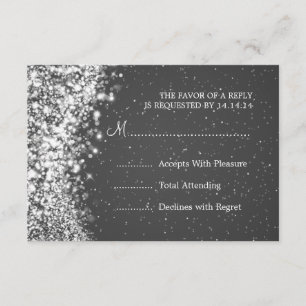 Elégant mariage RSVP Sparkling Vague Noir