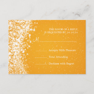 Elégant Mariage RSVP Sparkling Vague Orange