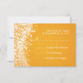 Elégant Mariage RSVP Sparkling Vague Orange (Devant)