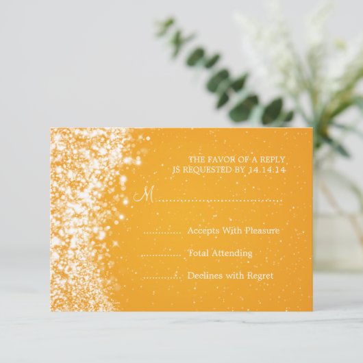 Elégant Mariage RSVP Sparkling Vague Orange (Debout devant)