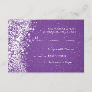 Elégant mariage RSVP Sparkling Vague pourpre
