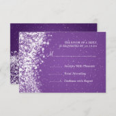 Elégant mariage RSVP Sparkling Vague pourpre (Devant / Derrière)