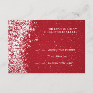 Elégant mariage RSVP Sparkling Vague rouge