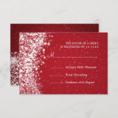 Elégant mariage RSVP Sparkling Vague rouge (Devant / Derrière)