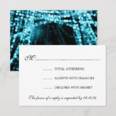 Elégant Mariage RSVP Turquoise String Lumières (Devant / Derrière)