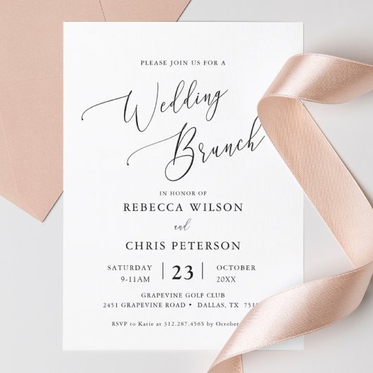 Elégant Mariage rustique Brunch Invitation