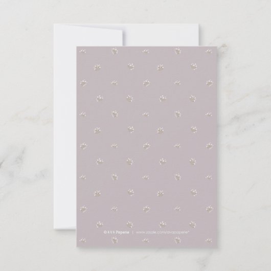 Elégant mariage rustique lilas floral RSVP (Dos)