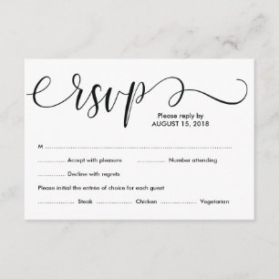 Elégant mariage rustique RSVP carte design v1