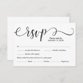 Elégant mariage rustique RSVP carte design v1 (Devant / Derrière)