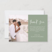 Élégant mariage Sage Green Merci photo (Devant)