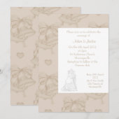 ÉLÉGANT MARIAGE SEPIA BELL INVITATION (Devant / Derrière)