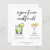 Elégant Mariage Signature Cocktails Menu (Devant / Derrière)