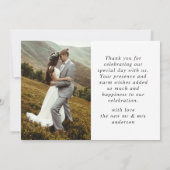 Élégant Mariage simple Merci photo Script (Dos)