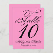 Elégant mariage Tableau Numéro Cartes Hot Rose (Devant / Derrière)