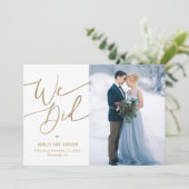 Élégant Mariage tactile Faire-part Elopement (Debout devant)