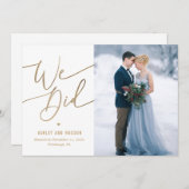 Élégant Mariage tactile Faire-part Elopement (Devant / Derrière)