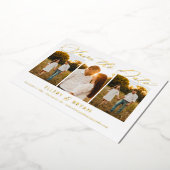 Elégant Mariage Trio FOIL Enregistrer La Carte Dat (Rotation)