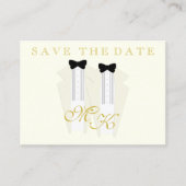 Elégant Mariage Tuxedo Groom Enregistrer Les Carte (Devant)