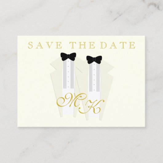 Elégant Mariage Tuxedo Groom Enregistrer Les Carte (Devant)