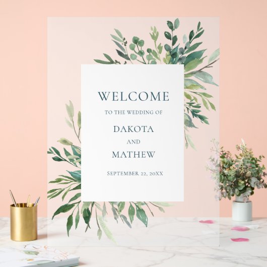 Elégant Mariage Vert Accueil (Mariage)