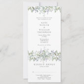 Élégant Mariage Vert dans une Seule Invitation (Devant)