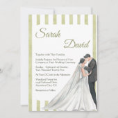 Elégant mariage vert en bande Invitation avec coup (Devant)