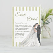 Elégant mariage vert en bande Invitation avec coup (Debout devant)