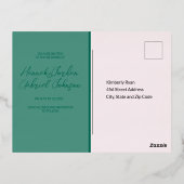 Elégant mariage vert Enregistrer la date Carte pos (Verso)