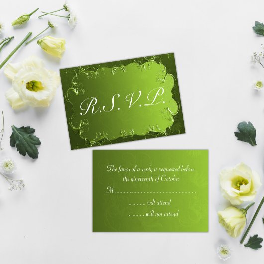 Elégant mariage vert RSVP