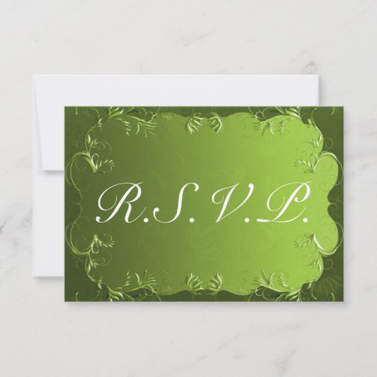 Elégant mariage vert RSVP (Devant)