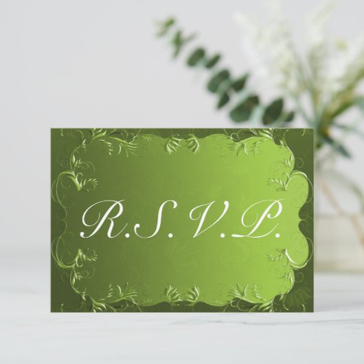 Elégant mariage vert RSVP (Debout devant)