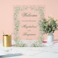Élégant mariage vert sauge délicat et verdoyant