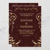 Elégant mariage vintage Invitation (Devant / Derrière)