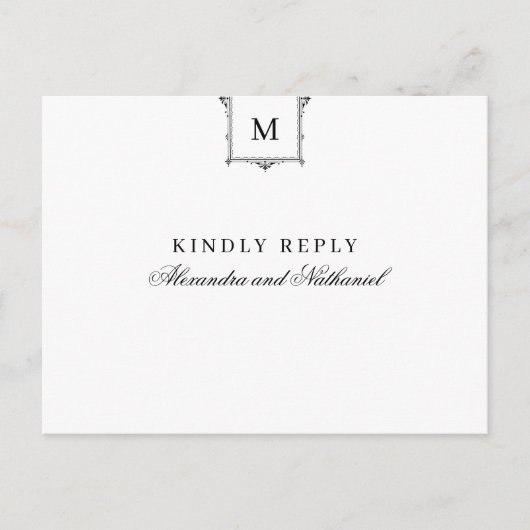 Elégant Mariage Vintage Réponse Carte postale (Devant)