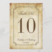 Elégant mariage vintage Tableau Numéro Cartes (Dos)