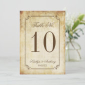 Elégant mariage vintage Tableau Numéro Cartes (Debout devant)