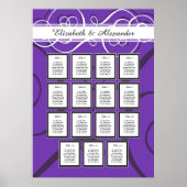 Élégant Mariage violet 15 Tableau de siège (Devant)