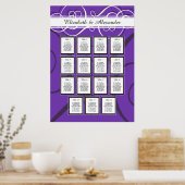 Élégant Mariage violet 15 Tableau de siège (Cuisine)