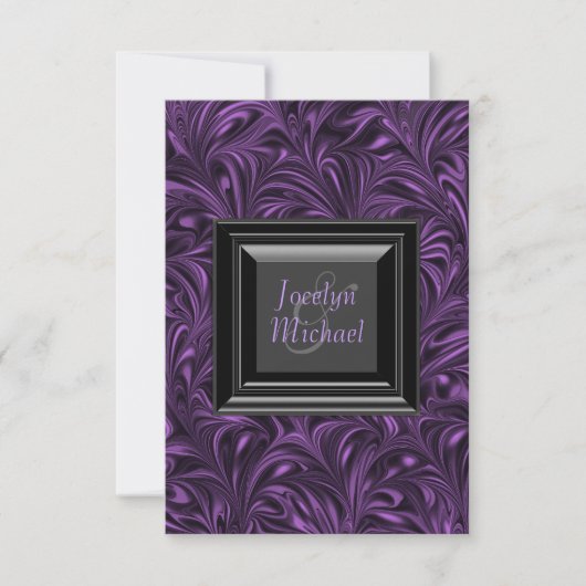 Élégant mariage violet et noir RSVP (Devant)