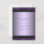 Élégant mariage violet et noir RSVP (Dos)